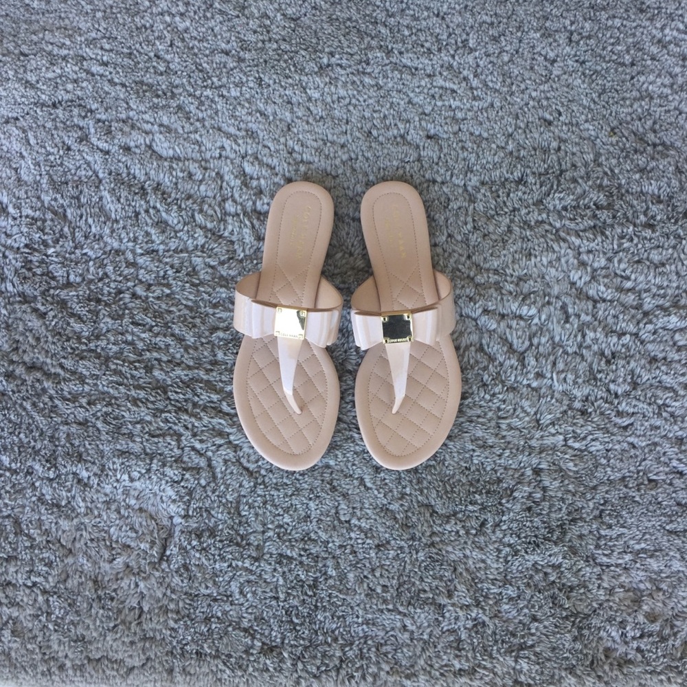 Cole Haan Tali Bow sandal nude patent size 5.5 - Picture 2 of 5